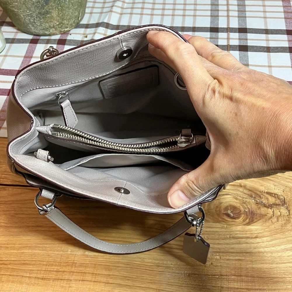 Coach Minetta Satchel Crossbody Bag Gray - Picture 3 of 6